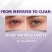 Graphic image comparison of red eyes versus clear eyes